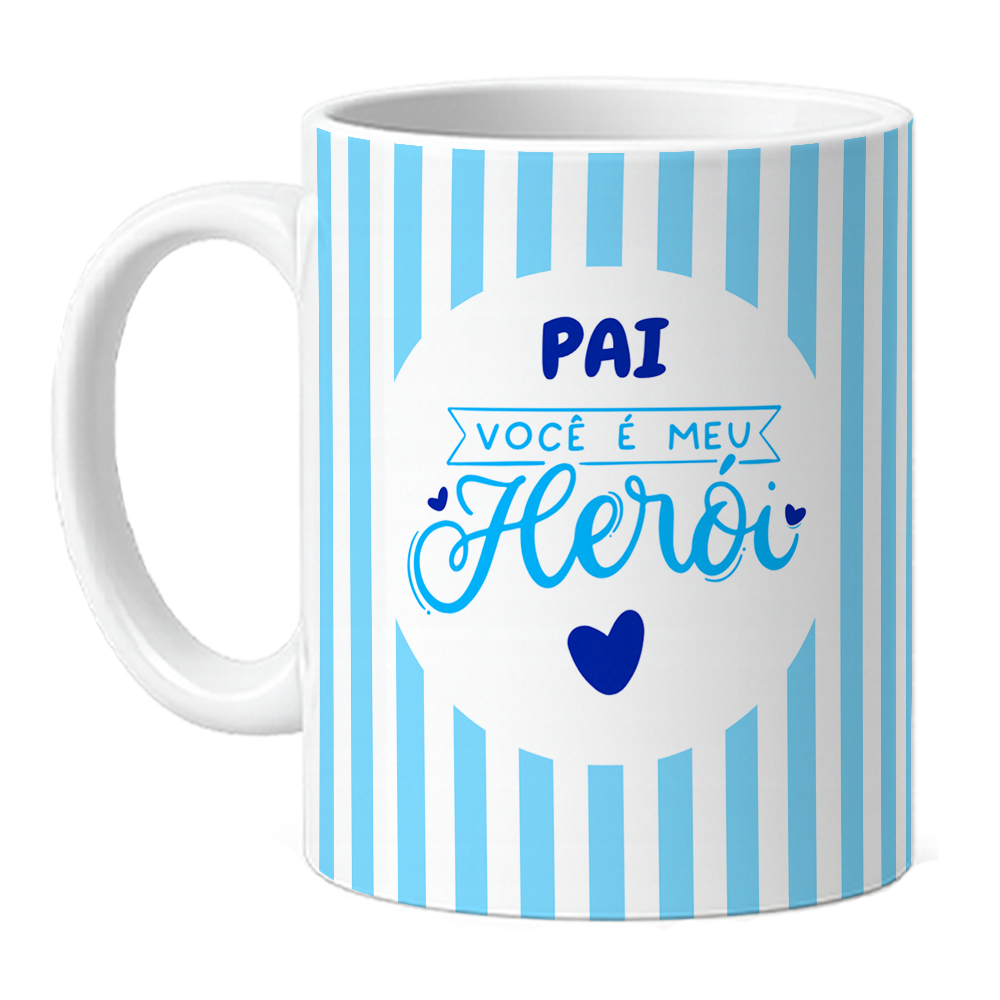 Caneca Pai Meu Herói - Azul