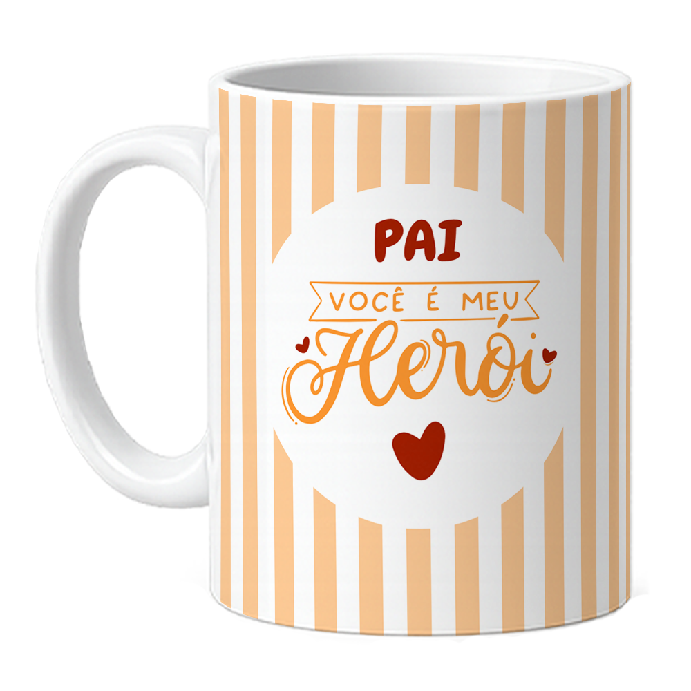 Caneca Pai Meu Herói - Laranja
