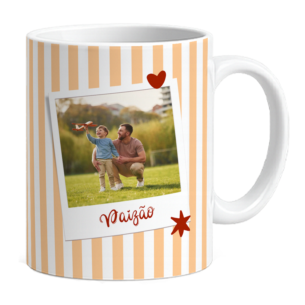 Caneca Pai Meu Herói - Laranja - Vista 2