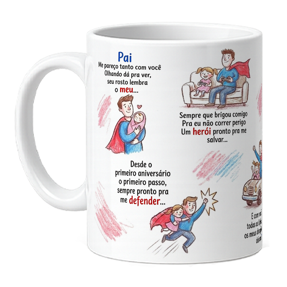 Caneca Pai Onze Vidas - Menina
