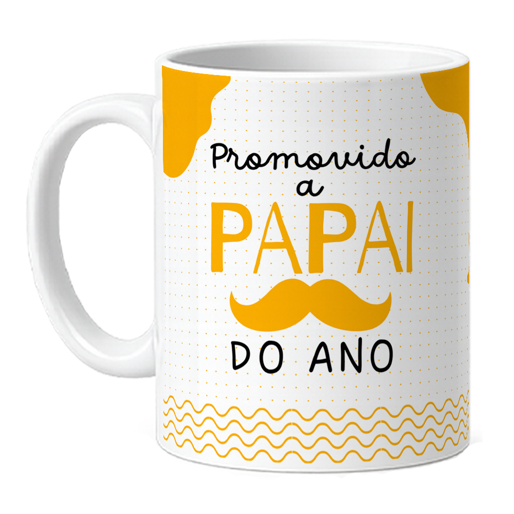 Caneca Promovido a Papai do Ano - Laranja