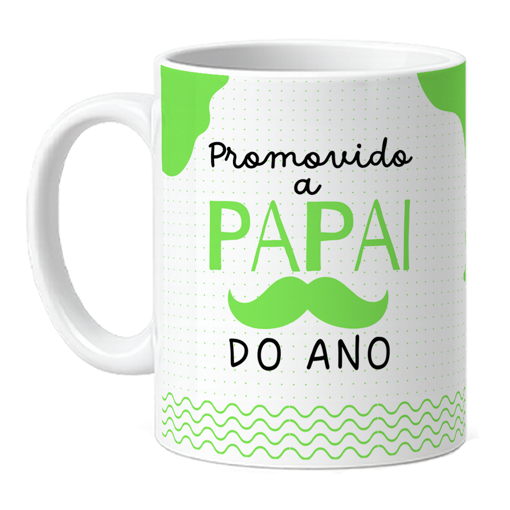 Caneca Promovido a Papai do Ano - Verde