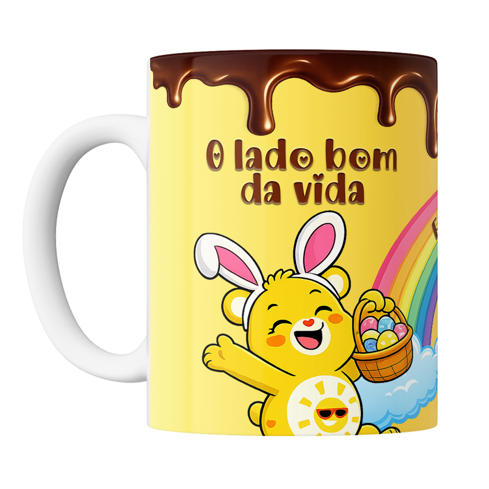 Caneca Páscoa dos Ursinhos Carinhosos - O Lado Bom da Vida