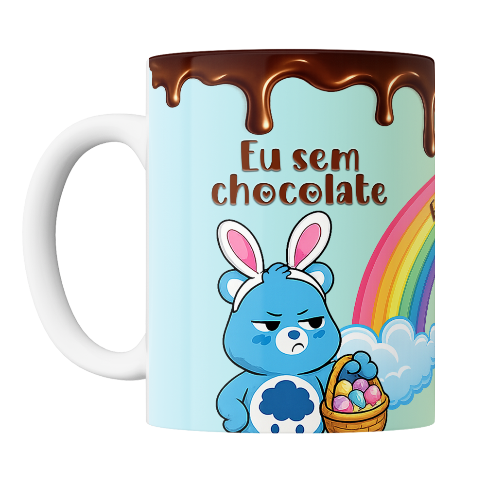 Caneca Páscoa dos Ursinhos Carinhosos - Sem chocolate x Com chocolate