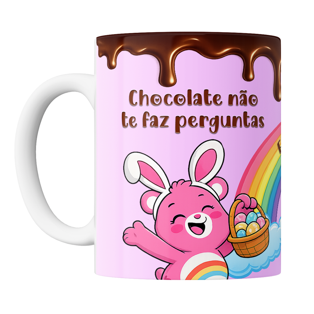 Caneca Páscoa dos Ursinhos Carinhosos - Chocolate te Entende