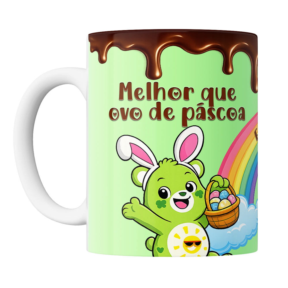 Caneca Páscoa dos Ursinhos Carinhosos - Melhor Que Ovo de Páscoa
