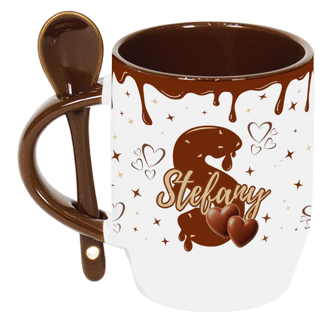 Caneca Colher Páscoa - Amo + Que Chocolate