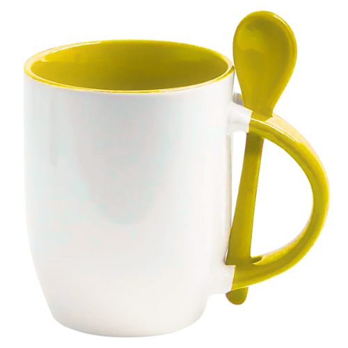 Caneca Colher Personalize - Amarela