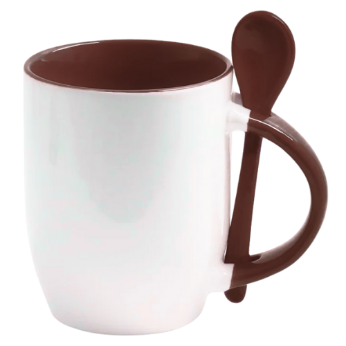Caneca Colher Personalize - Marrom
