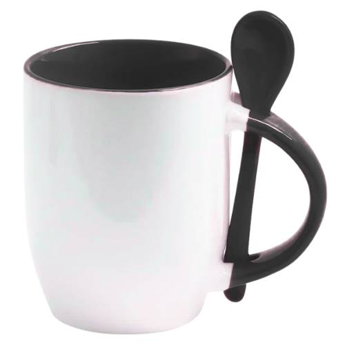 Caneca Colher Personalize - Preta
