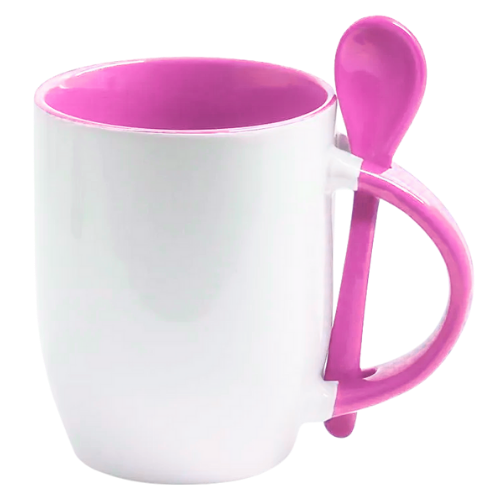 Caneca Colher Personalize - Rosa