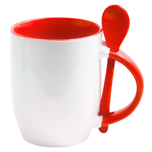 Caneca Colher Personalize - Vermelha
