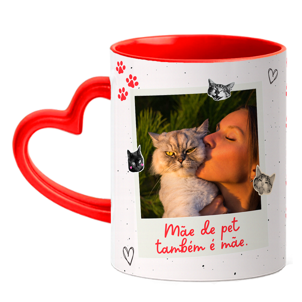 Caneca Coração - Mãe de Gato