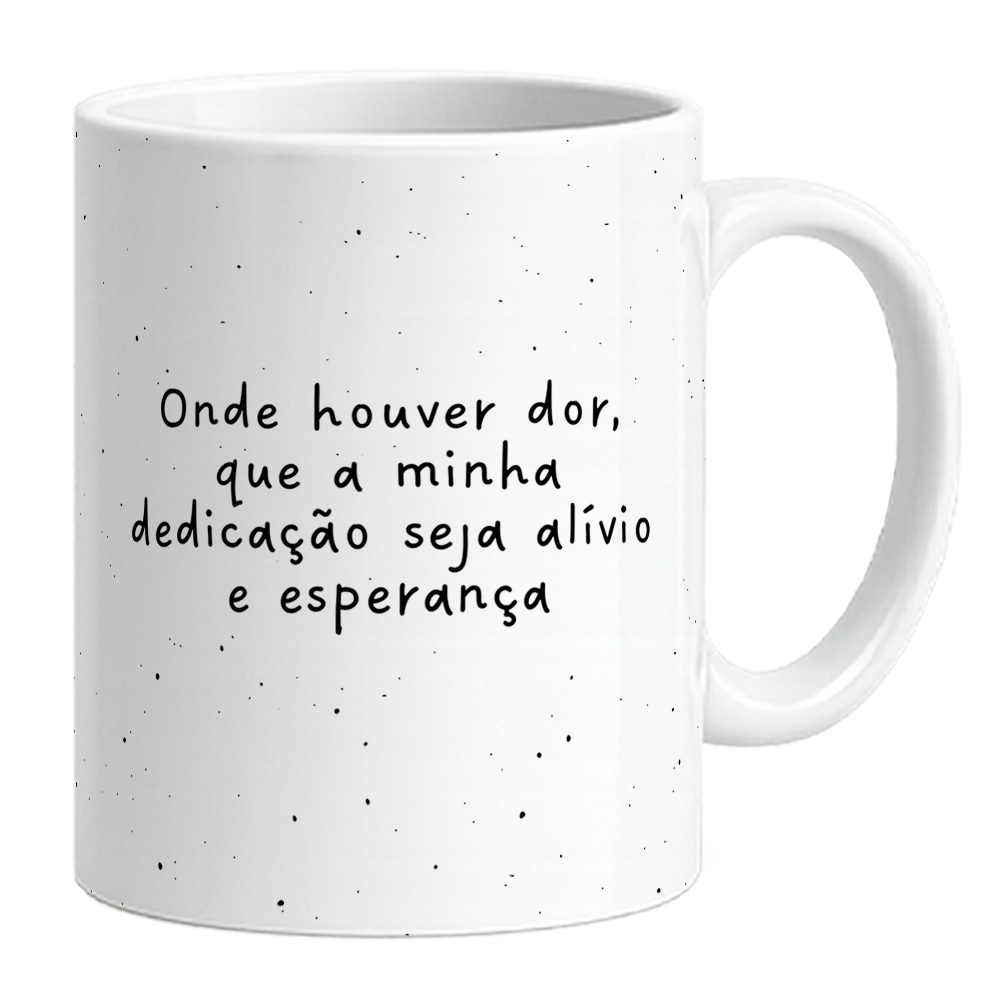 Caneca Enfermagem - Dedicação - Verde - Vista 2