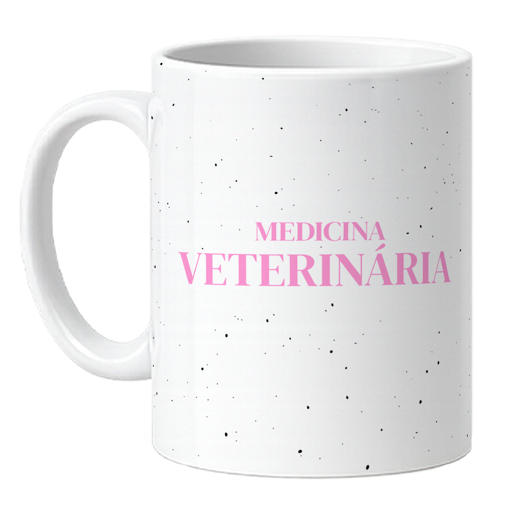 Caneca Medicina Veterinária é Arte - Rosa