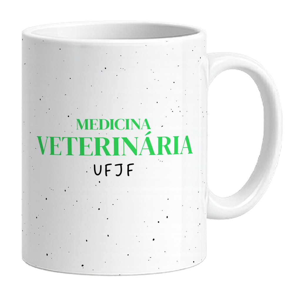 Caneca Medicina Veterinária  - Nome - Verde - Vista 2