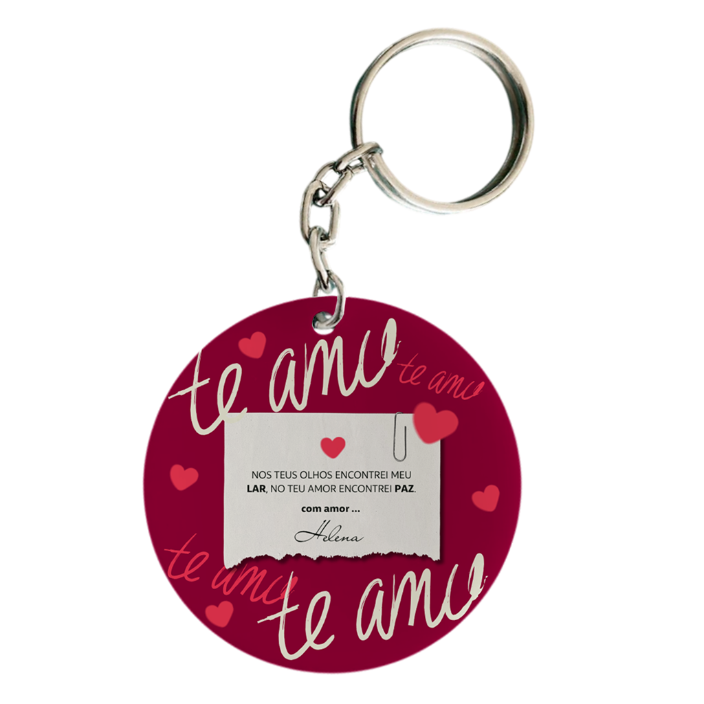 Chaveiro Personalizado Namorados - Foto e Bilhete