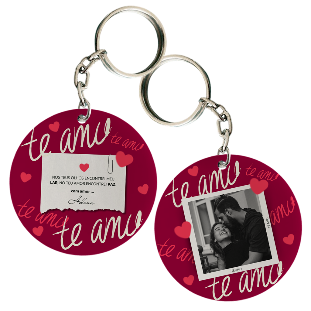 Par Chaveiro Personalizado Namorados - Imagem 1