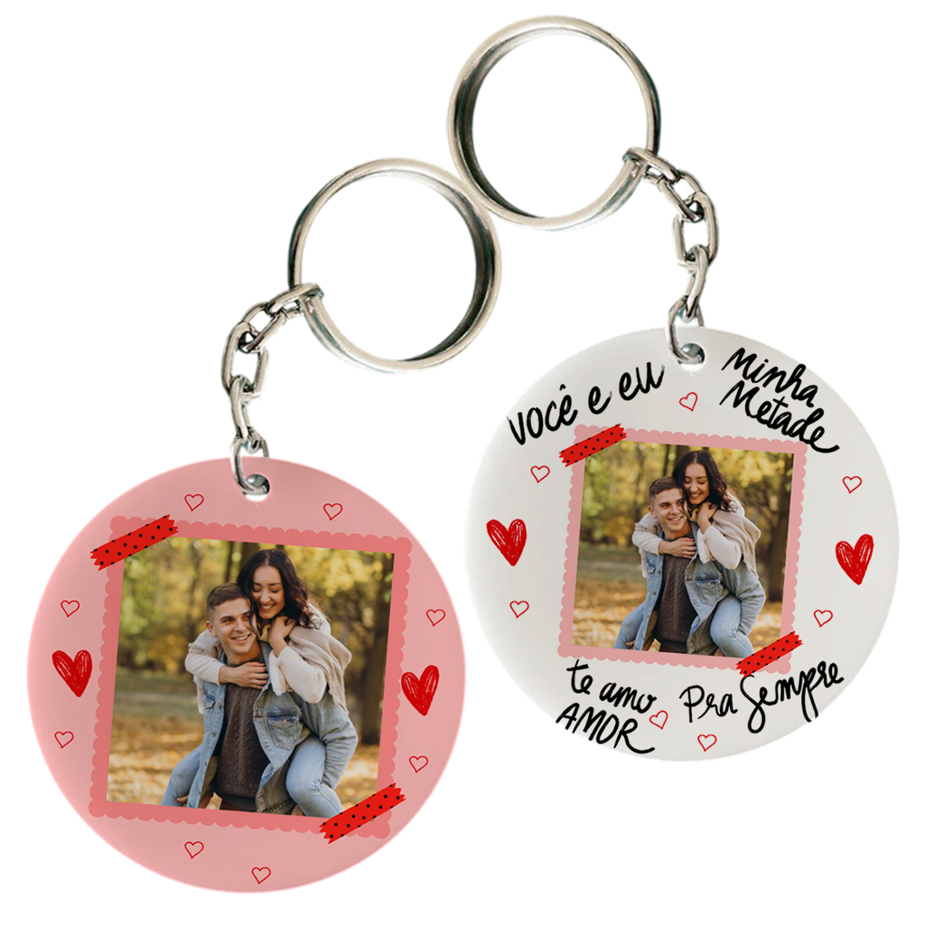 Par Chaveiro Personalizado Namorados - Minha Metade - Vista 2
