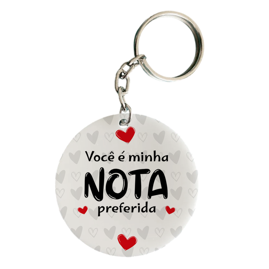 Chaveiro Personalizado Namorados - Nota Preferida