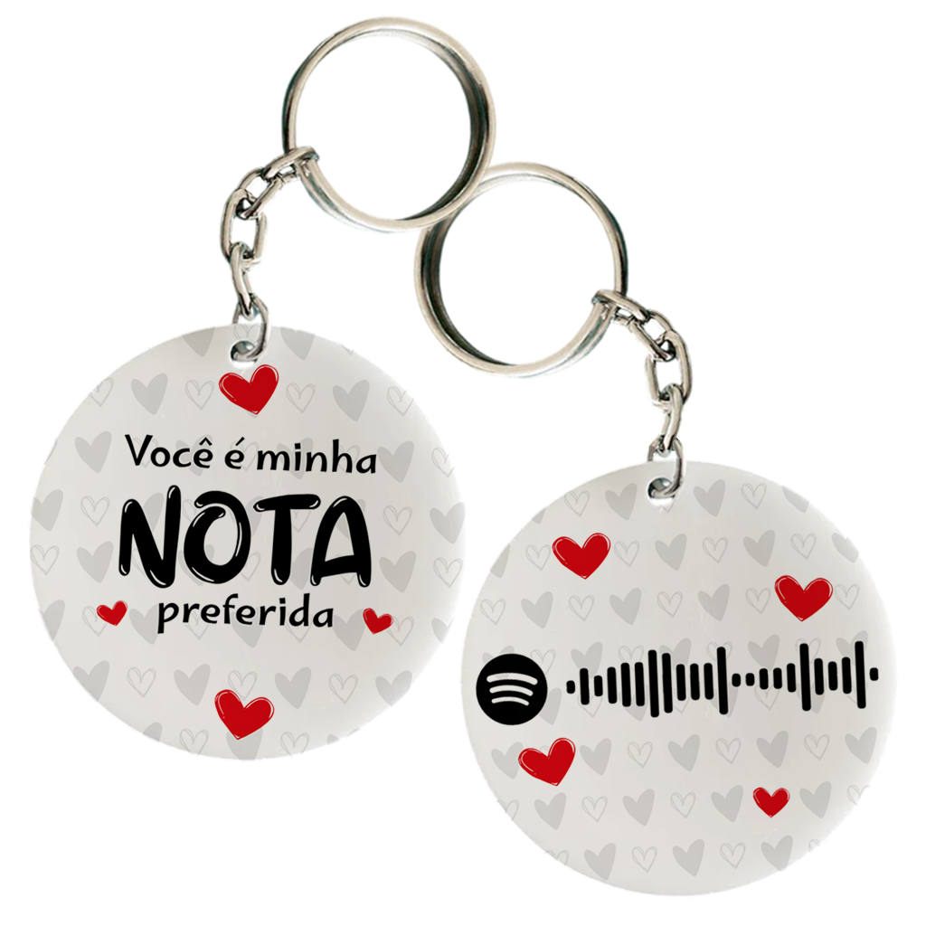 Par Chaveiro Personalizado Namorados - Nota Preferida