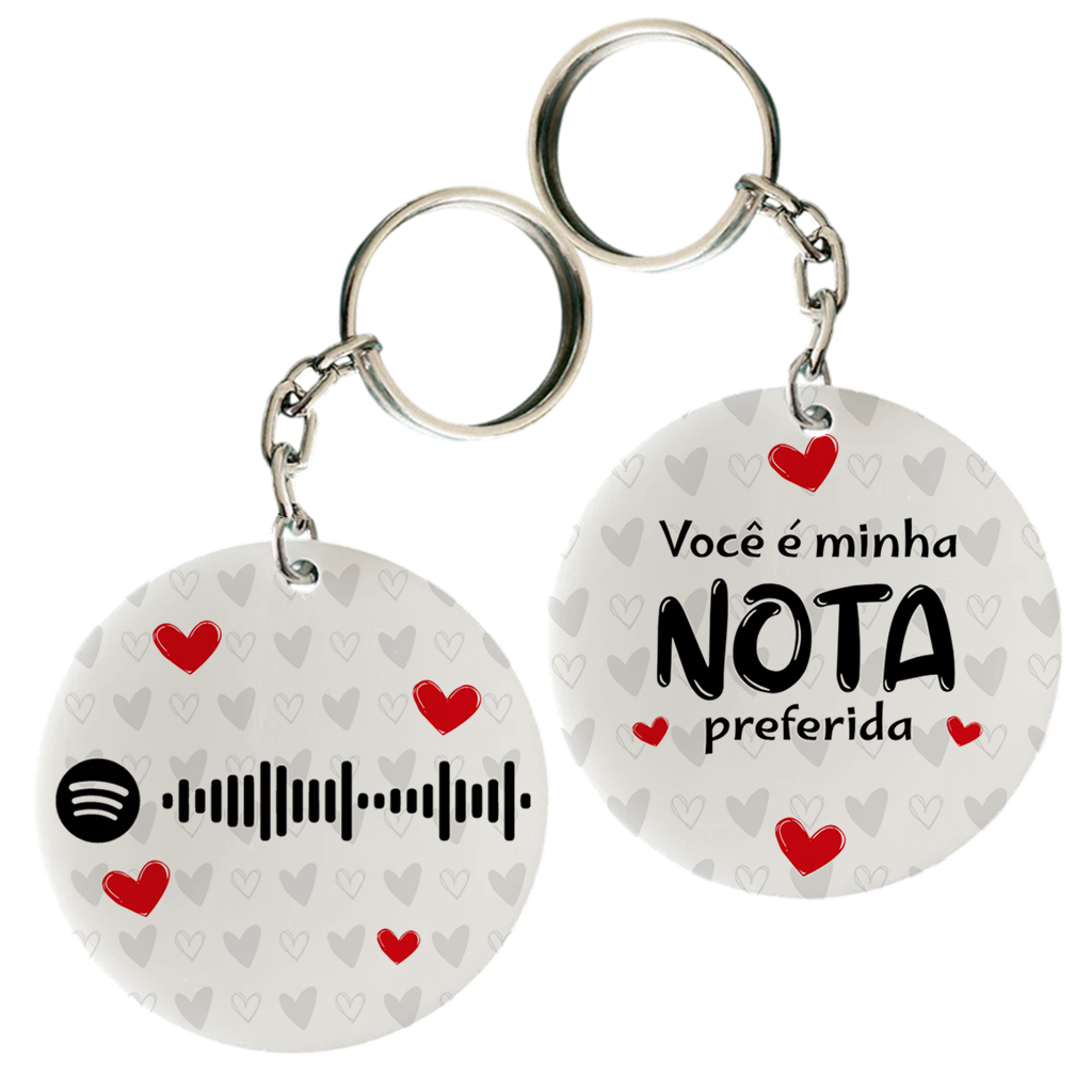 Par Chaveiro Personalizado Namorados - Nota Preferida - Vista 2