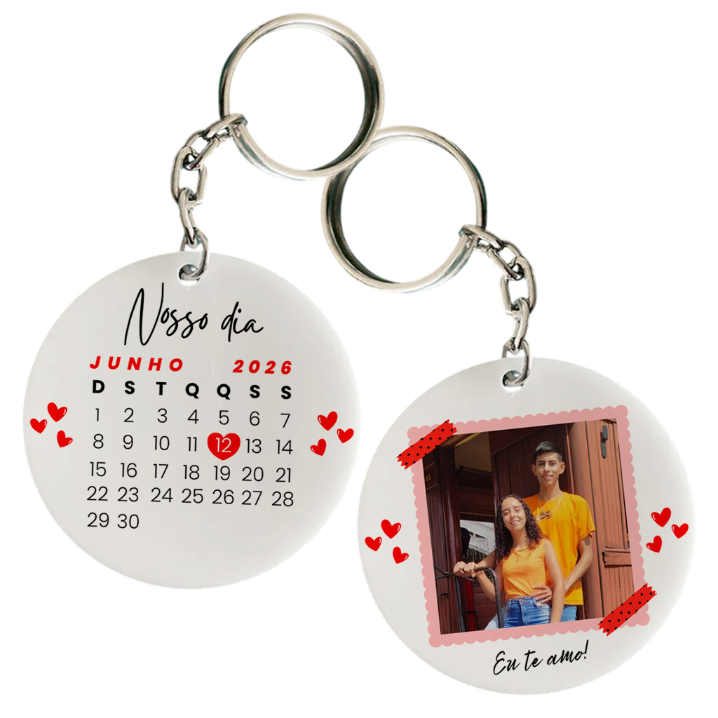 Par Chaveiro Personalizado Namorados - Nosso Dia