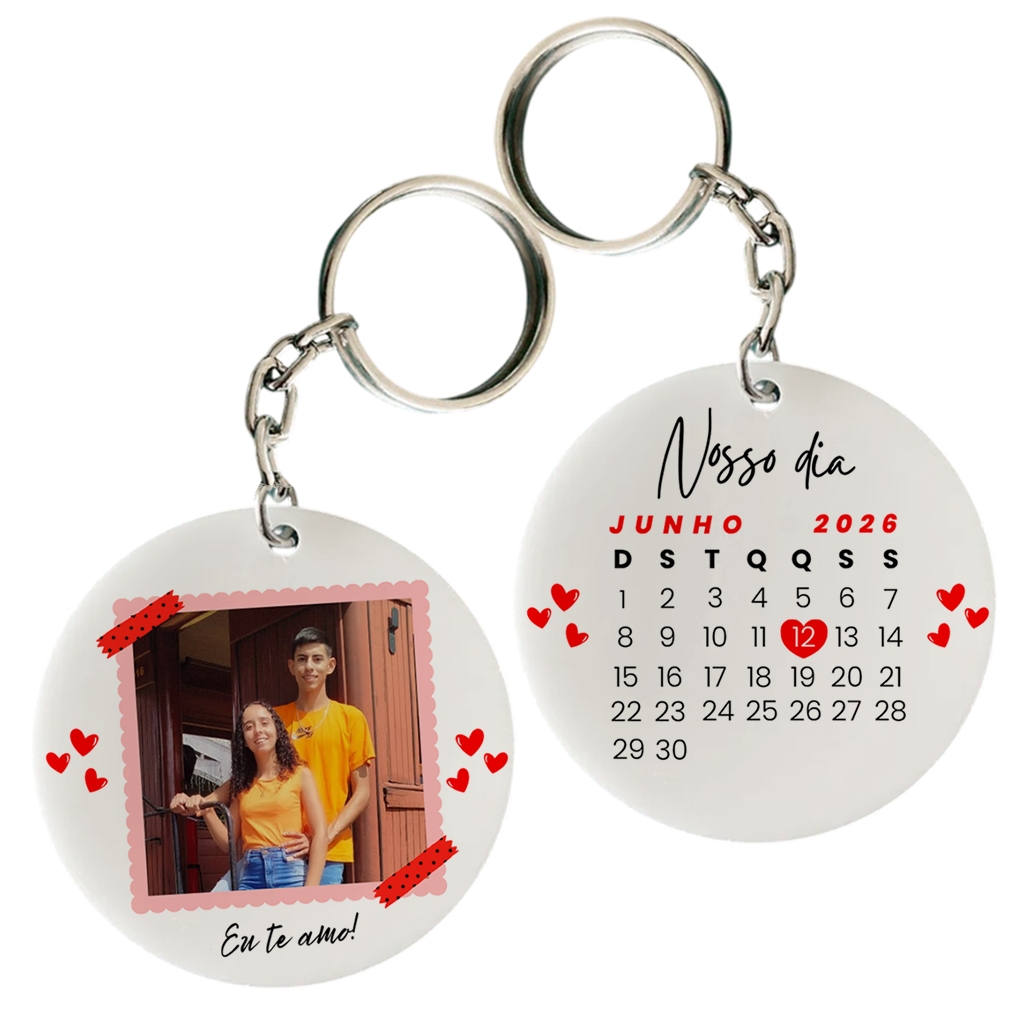 Par Chaveiro Personalizado Namorados - Nosso Dia - Vista 2