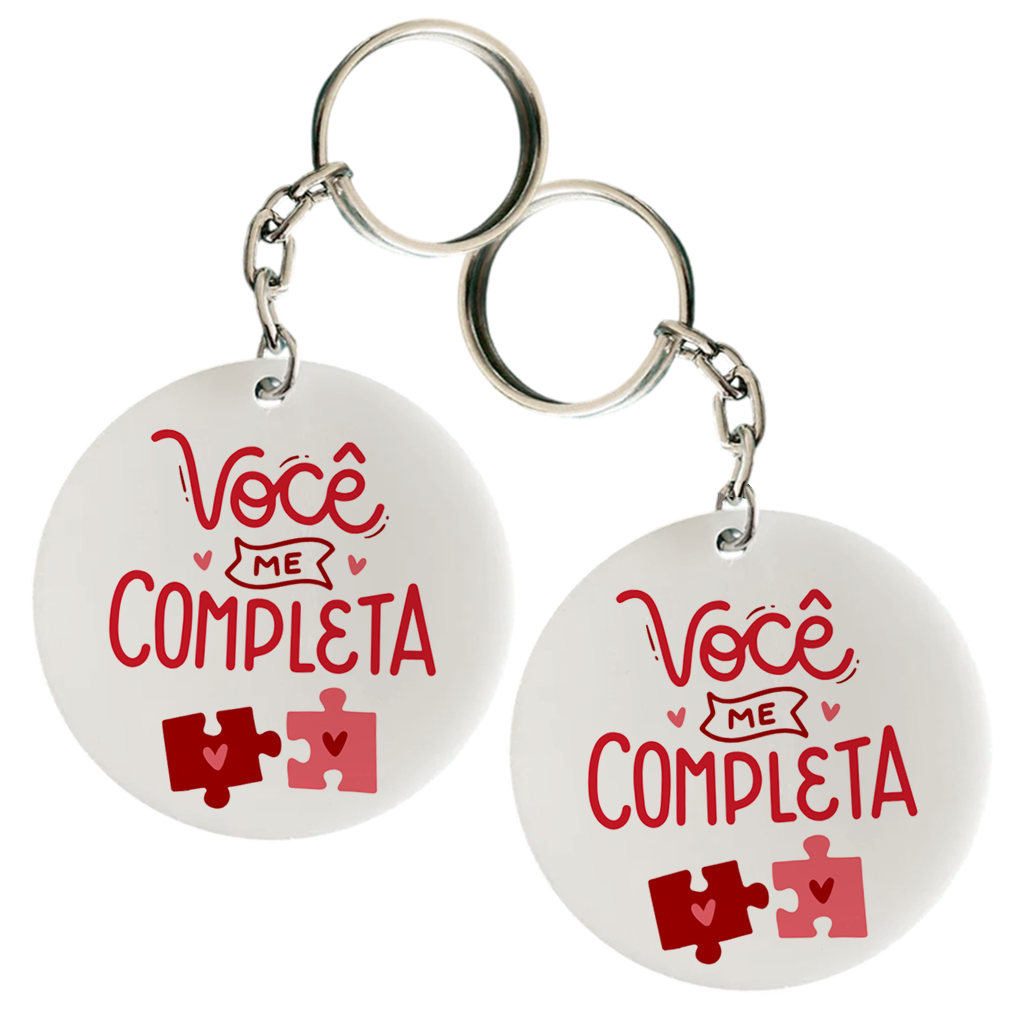 Par Chaveiro Personalizado Namorados - Me Completa