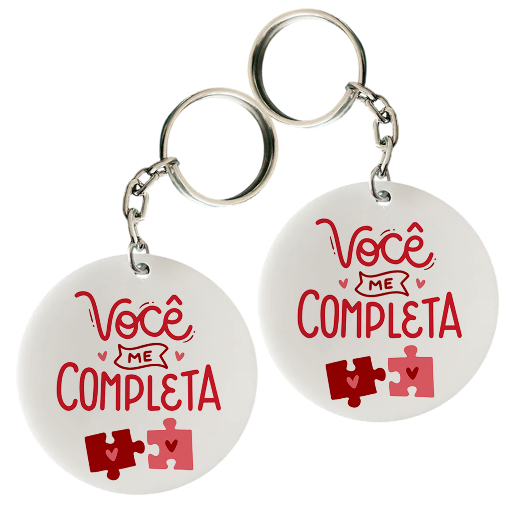 Par Chaveiro Personalizado Namorados - Me Completa - Vista 2