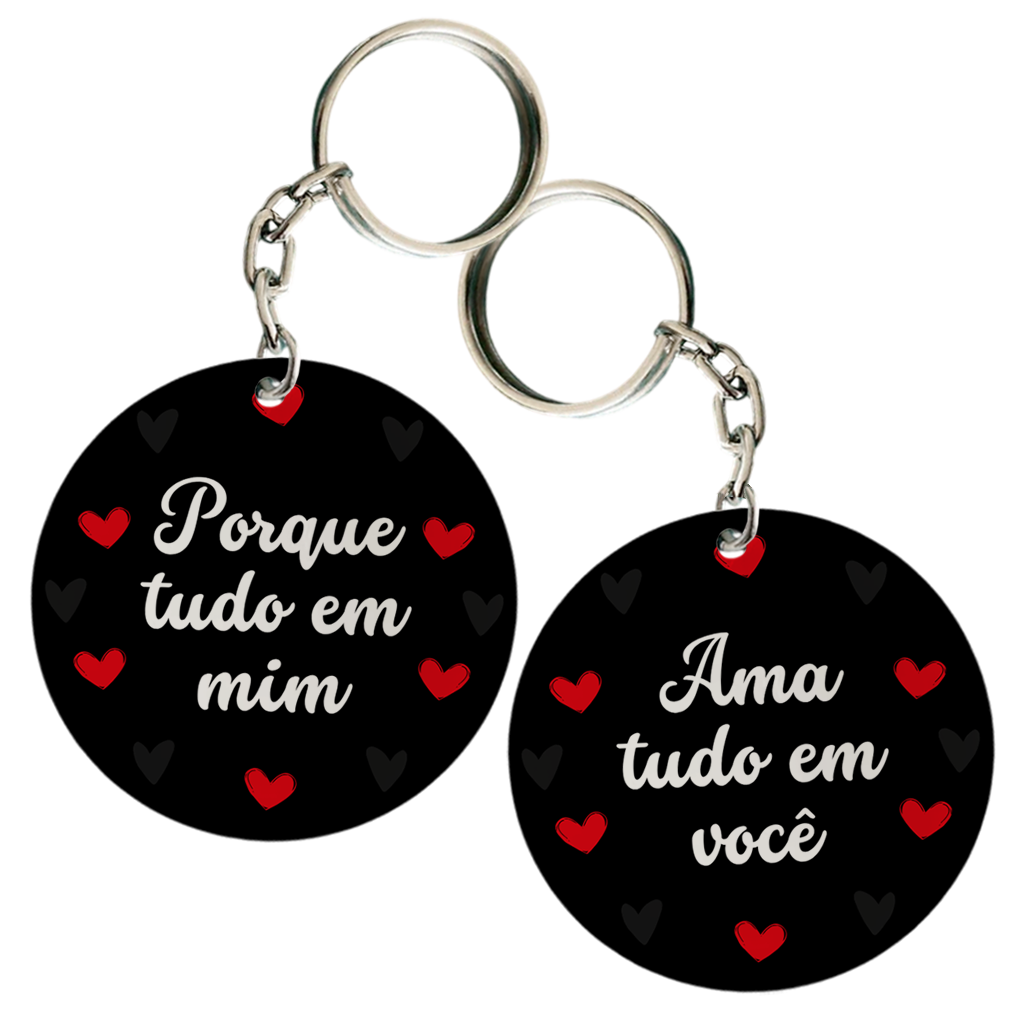Par Chaveiros Combinando Namorados - Porque Tudo...