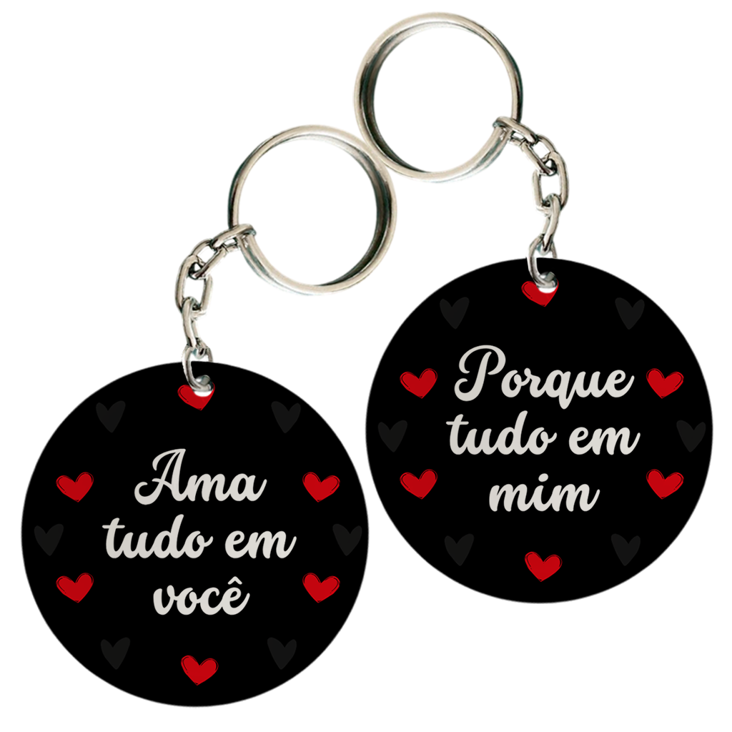 Par Chaveiros Combinando Namorados - Porque Tudo... - Vista 2