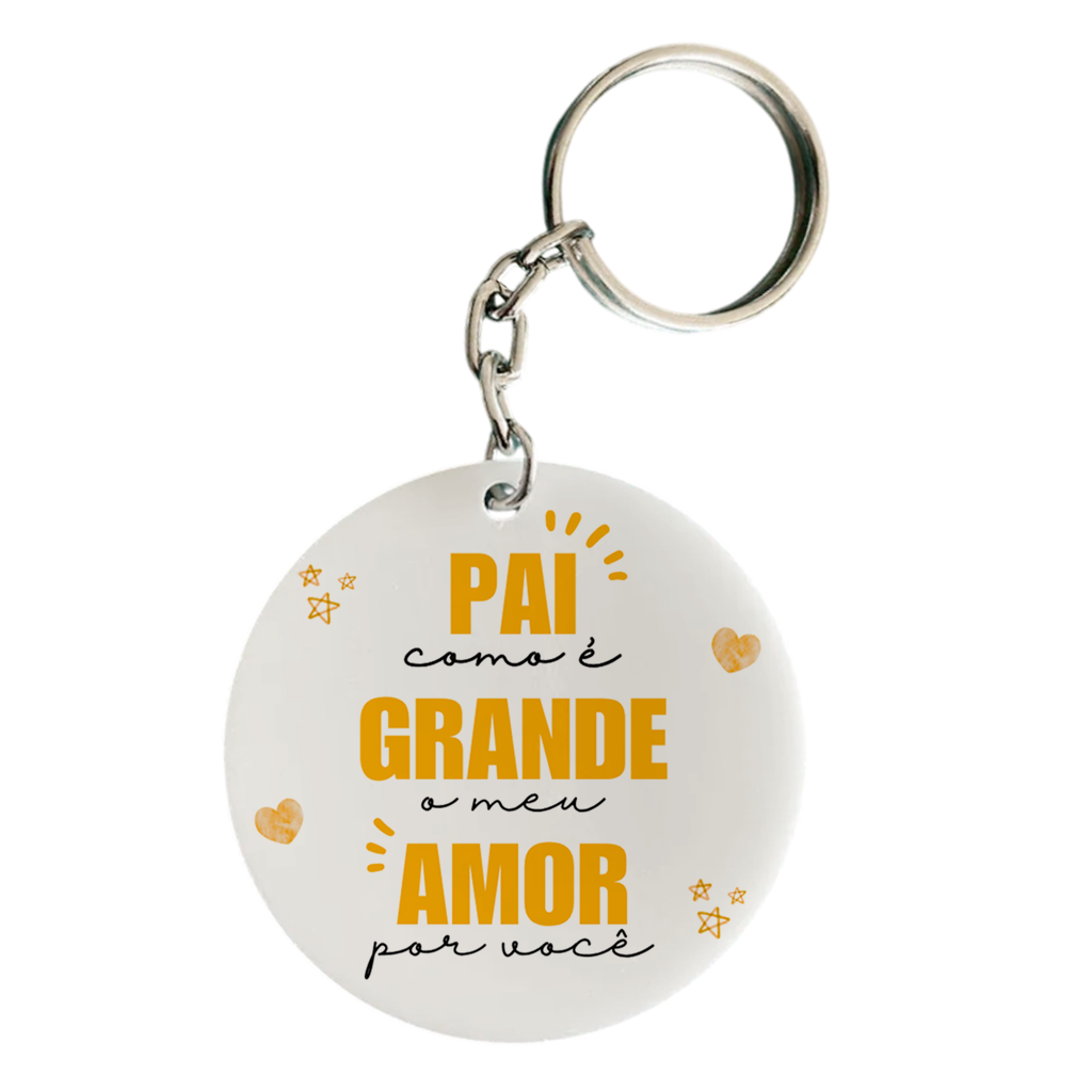 Chaveiro Pai Meu Amor Por Voce - Laranja Menina
