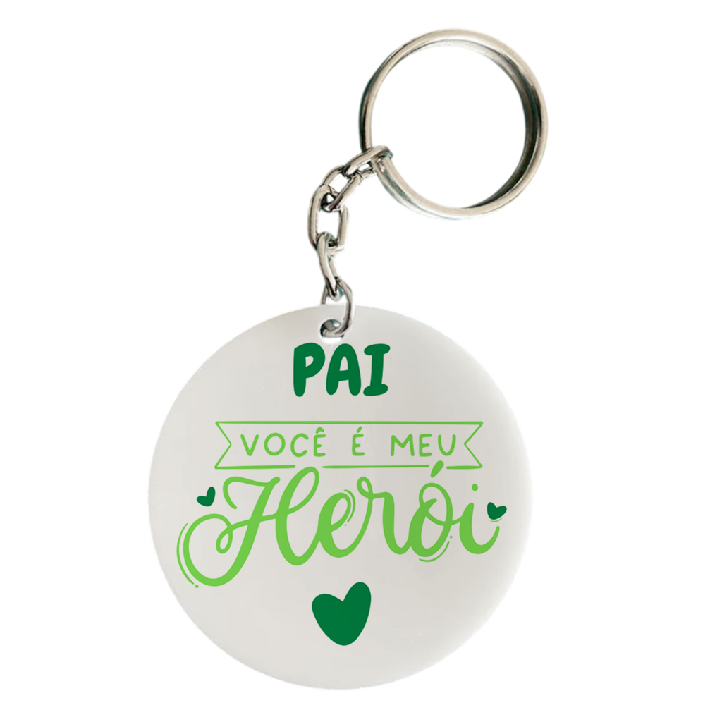 Chaveiro Pai Meu Herói - Verde
