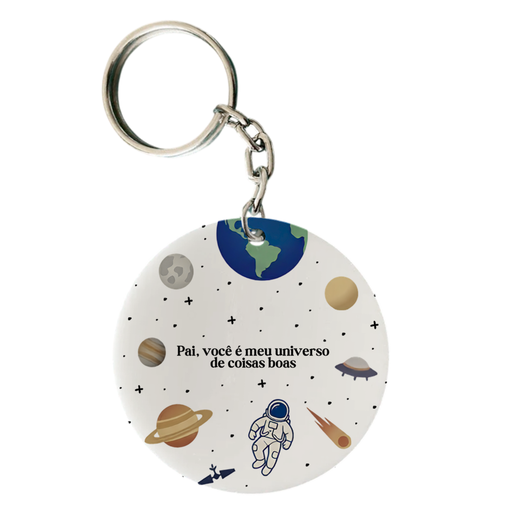 Chaveiro Pai Universo de Coisas Boas - Azul - Vista 2