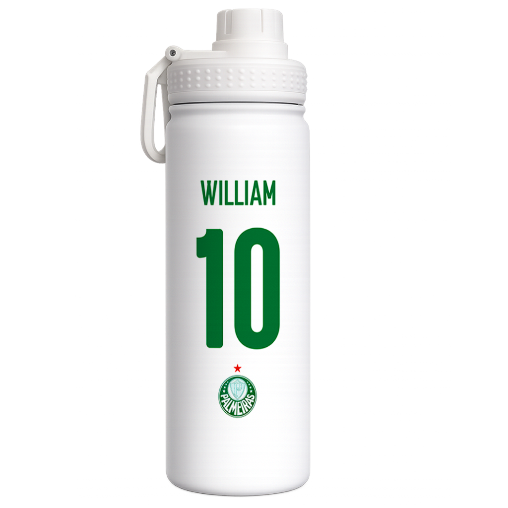 Garrafa Térmica Palmeiras - Nome e Numero