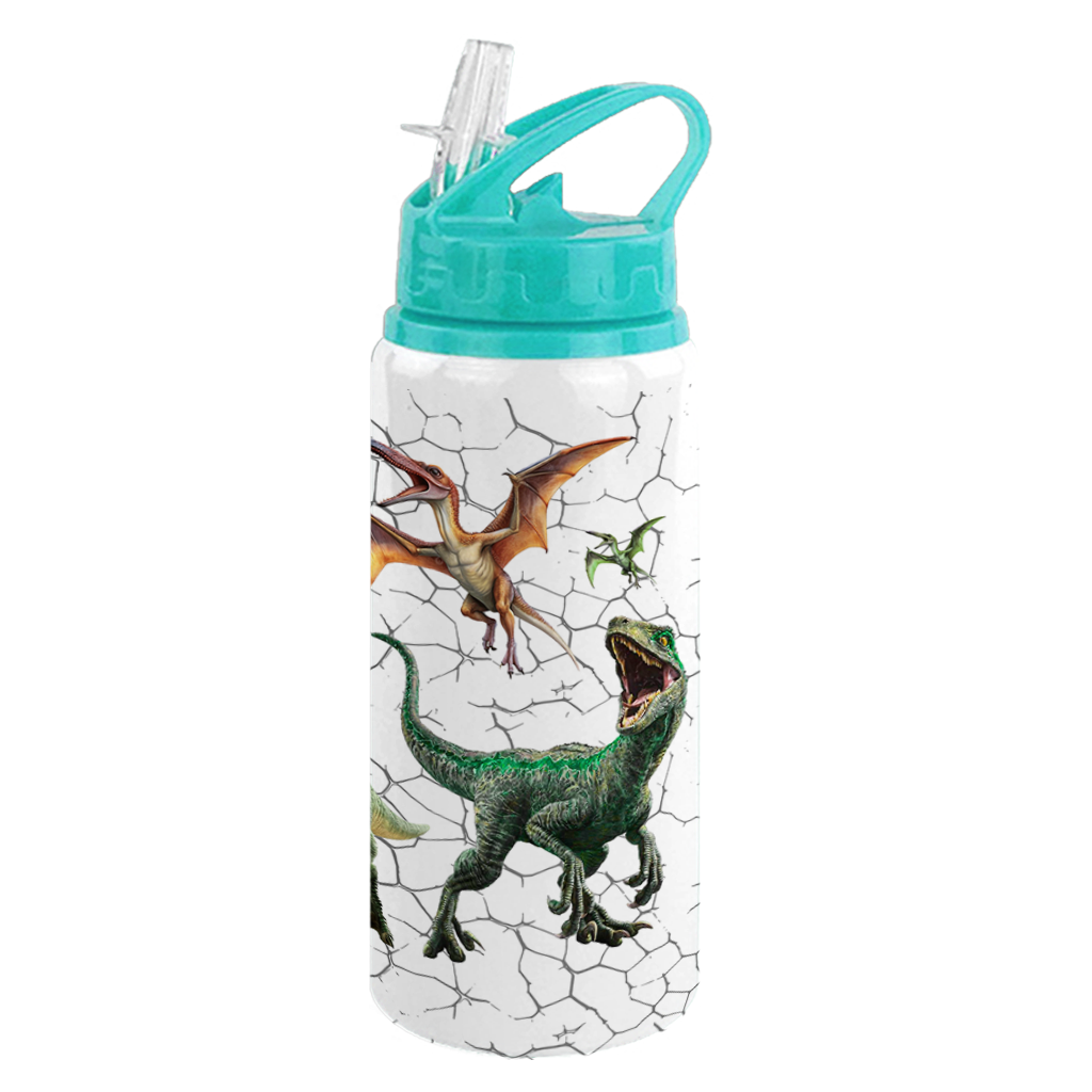 Garrafa Kids 600ML Dinossauros - Verde Com Nome - Vista 2