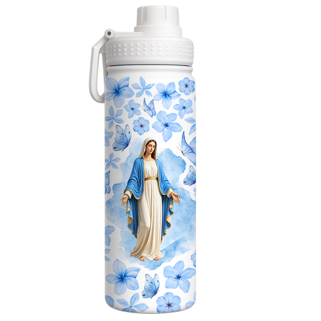 Garrafa Térmica 650ML - Virgem Maria Floral