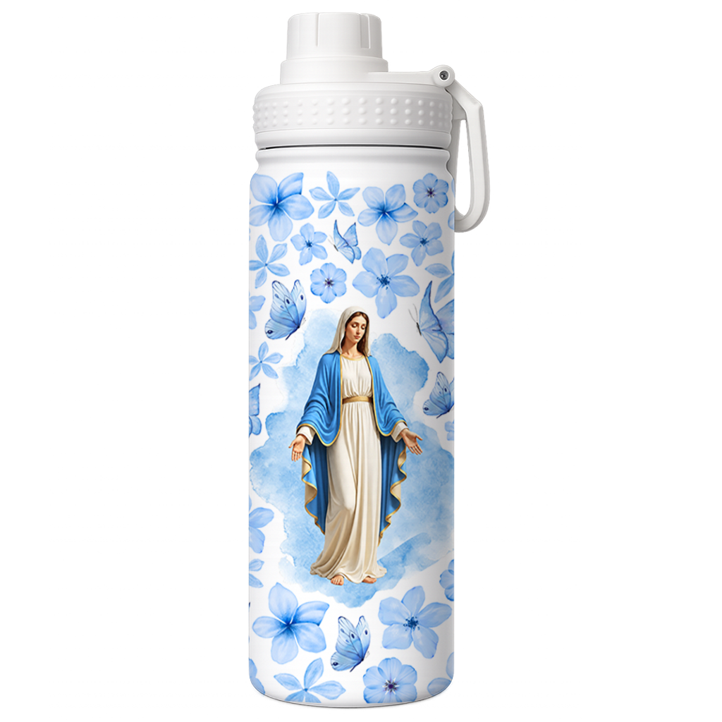 Garrafa Térmica 650ML - Virgem Maria Floral - Vista 2