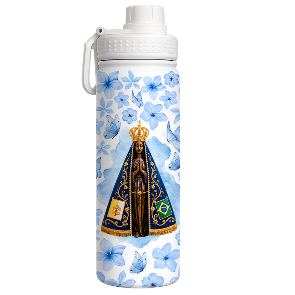 Garrafa Térmica 650ML - Nossa Senhora Aparecida Floral