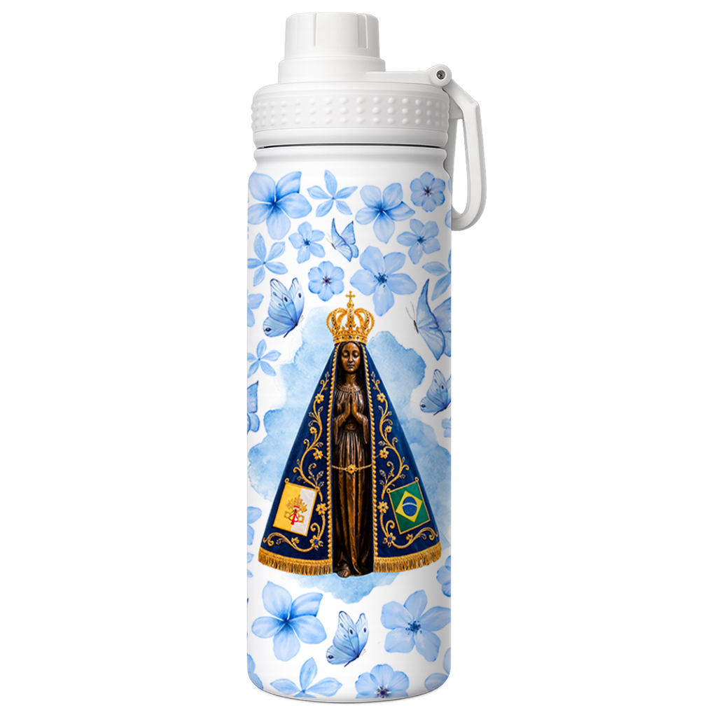 Garrafa Térmica 650ML - Nossa Senhora Aparecida Floral - Vista 2