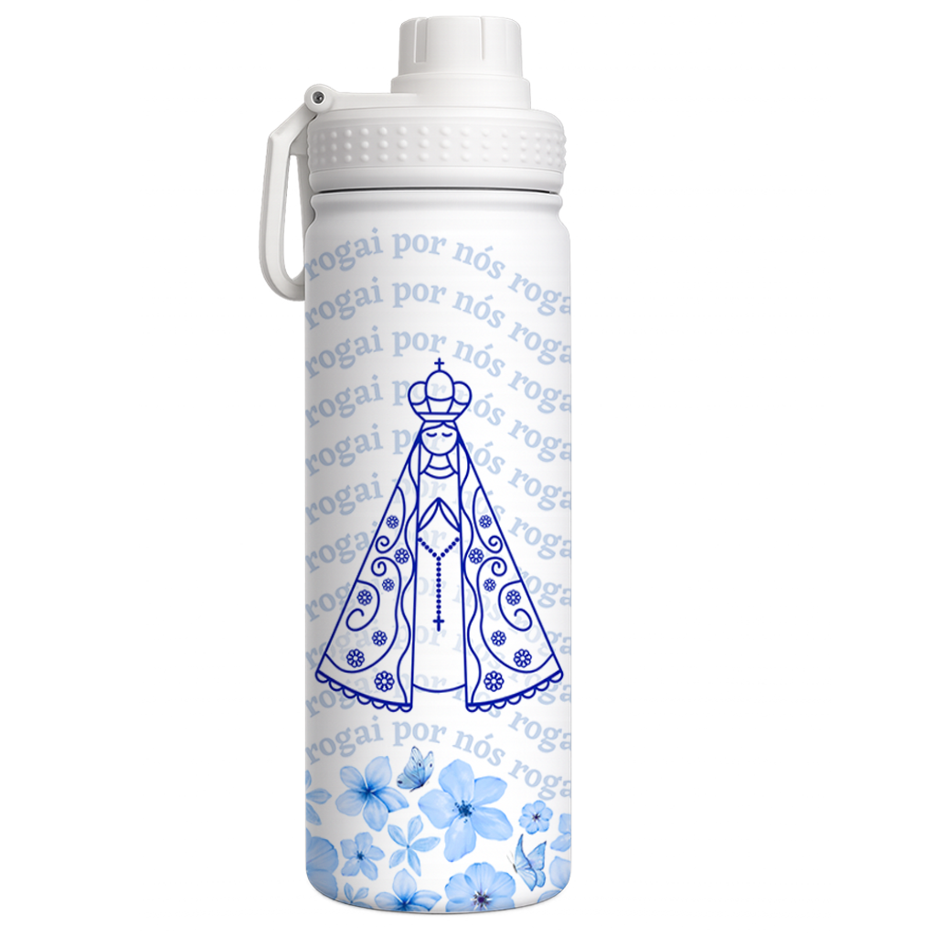 Garrafa Térmica 650ML - Rogai Por Nós Floral