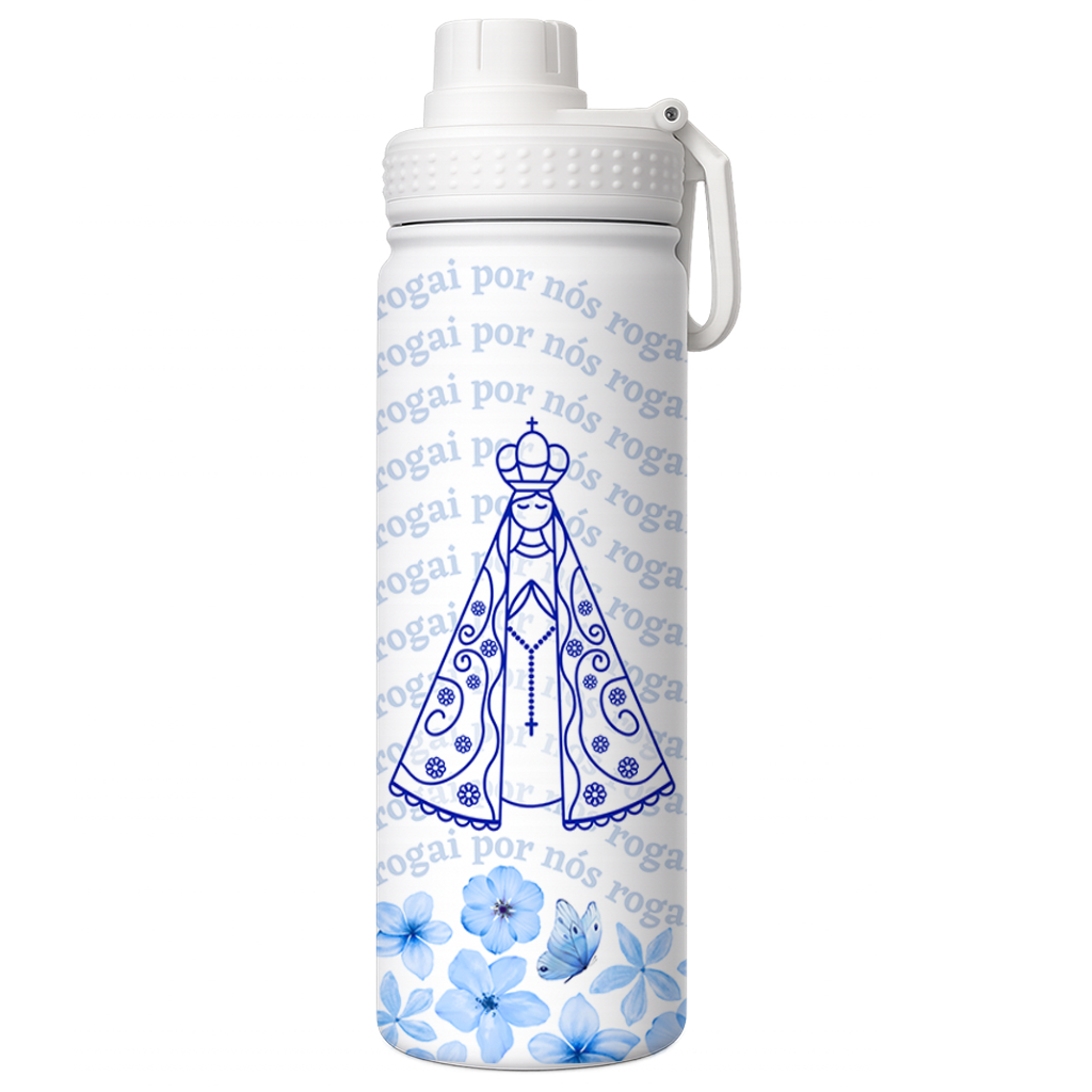 Garrafa Térmica 650ML - Rogai Por Nós Floral - Vista 2