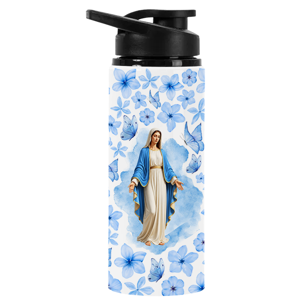 Garrafa Personalizada 750ML - Virgem Maria Floral