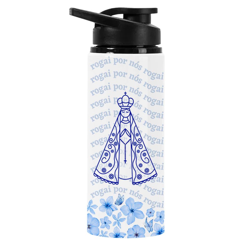 Garrafa Personalizada 750ML - Rogai Por Nos Floral