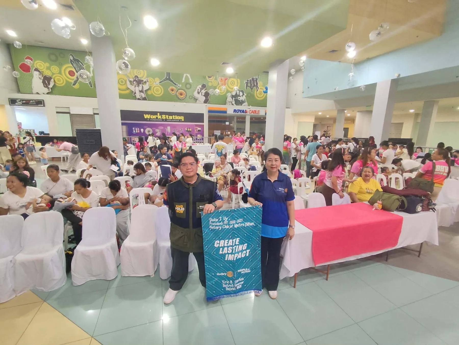 Rotary members stand with the club banner among participants at Yakap Hakab 2026.