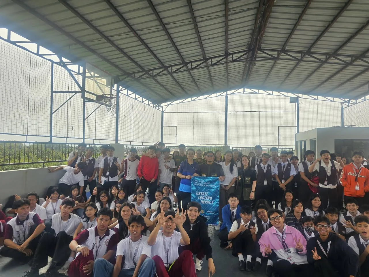 Students and Rotary members gather for the emotional regulation program at Meridian Educational Institution.