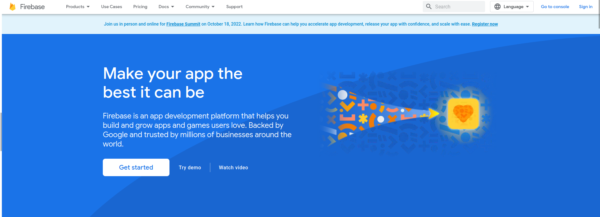 Firebase homepage