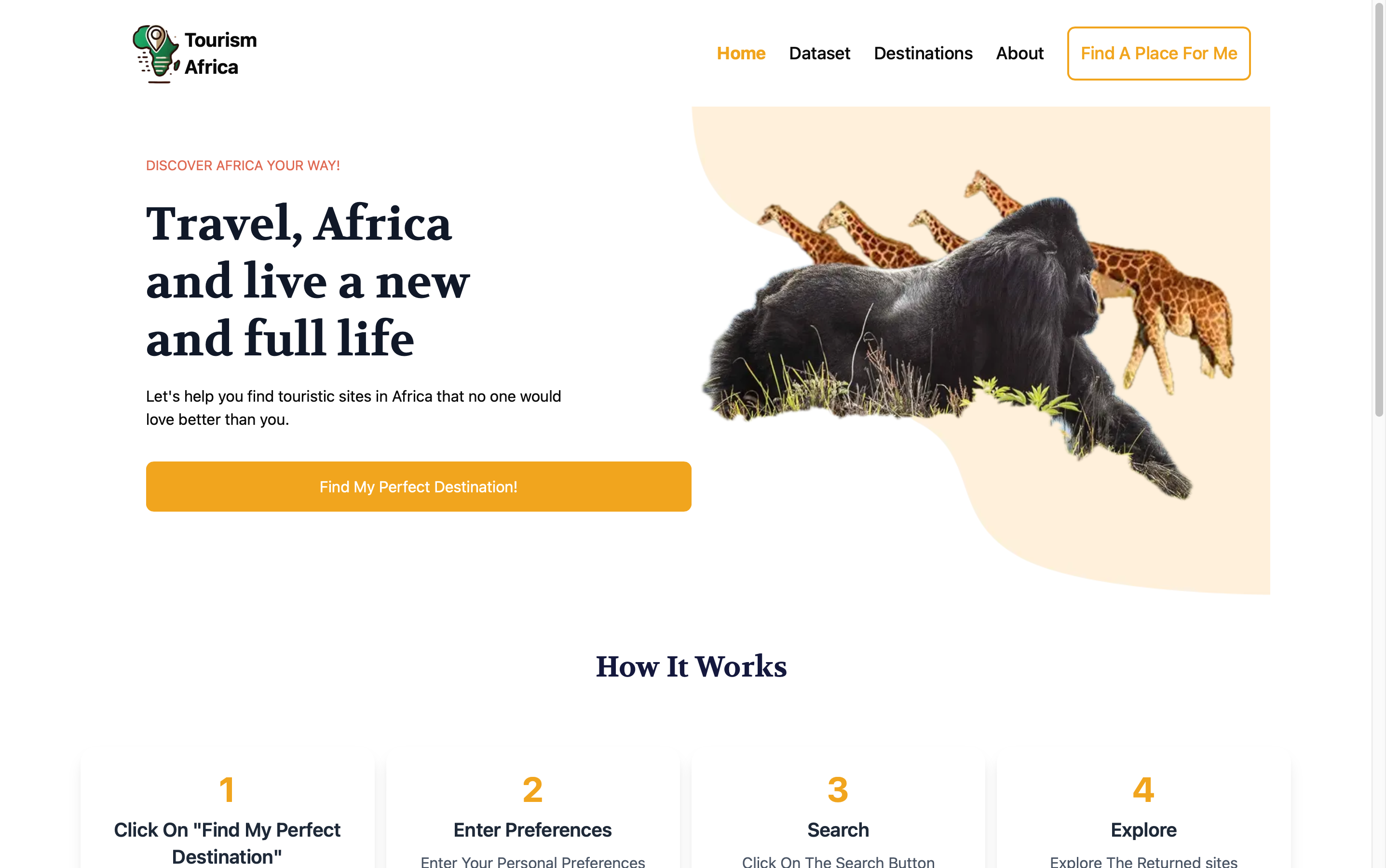 Tourism Africa website preview