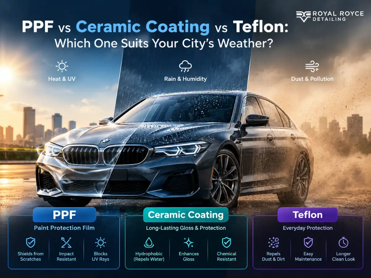 PPF vs Ceramic Coating vs Teflon: Which One Suits Your City’s Weather?